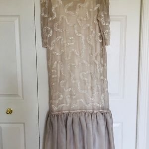 Stunning handmade vintage silk couture gown by UK designer Jan Vanvelden